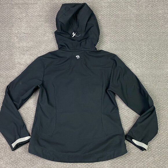 Mountain Hardwear Jacket Women's Large Black Hooded Fleece Lined - Picture 4 of 15